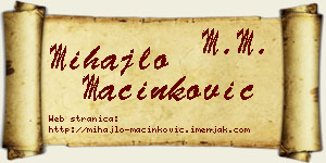 Mihajlo Mačinković vizit kartica